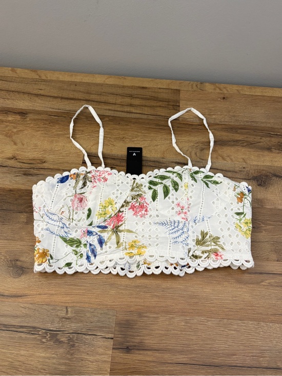 Lulus Tops - Lulus Sweet At Heart Floral Embroidered Corset Top w/ Scalloped Trim NEW